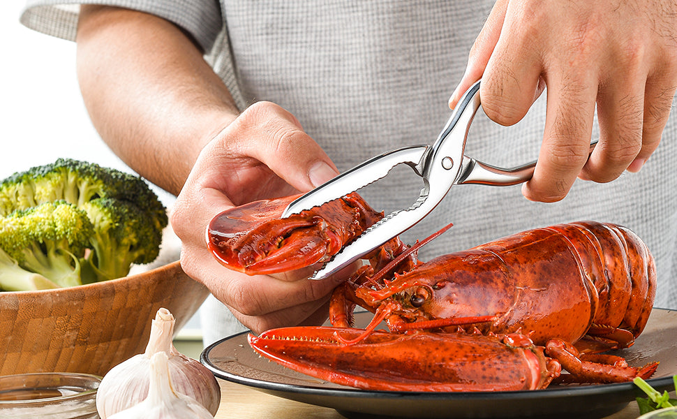 Crab Leg Crackers and Tools Set - Lobster Cracker, Scissors, Picker/Fork - Full Stainless Steel