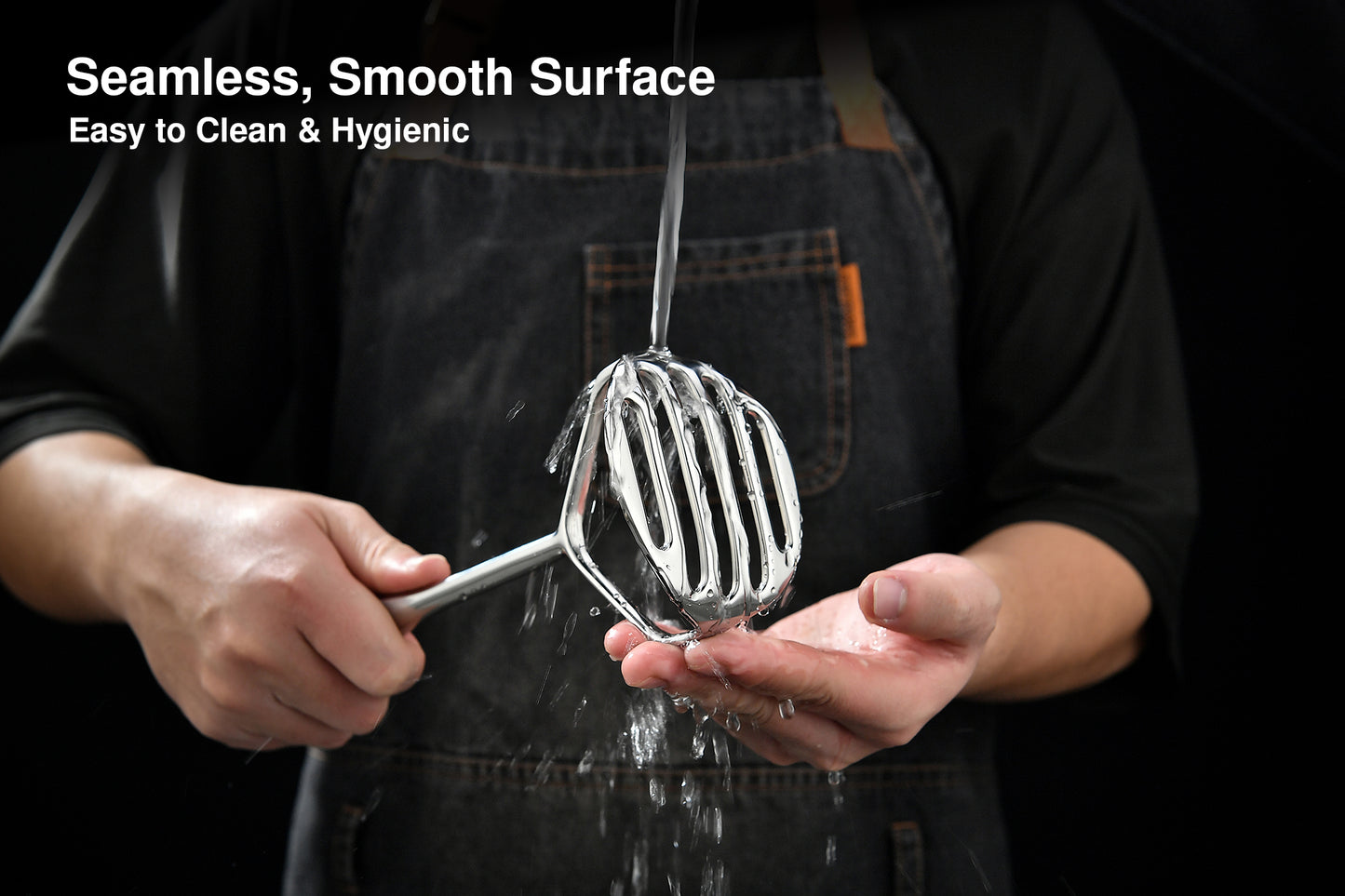 Heavy Duty Potato Masher - Solid 304 Stainless Steel - Mirror Polished