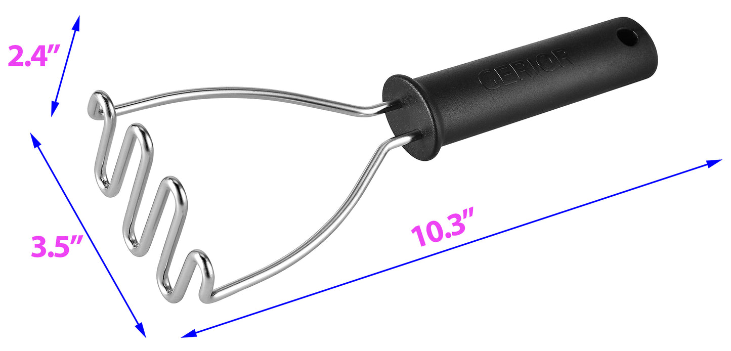Potato Masher - Stainless Steel Wire Kitchen Tool for Mashing Vegetable, Avocado