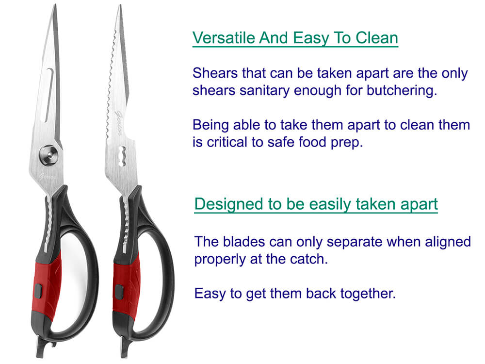 Kitchen Scissors - Heavy Duty Utility Come Apart Kitchen Shears for Chicken, Meat, Food
