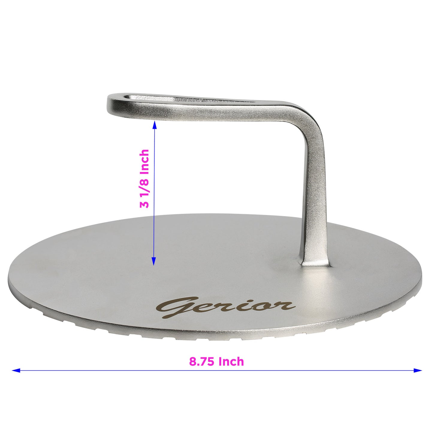 Bacon Press - Cast Stainless Steel Grill, Griddle, Skillet Press for Meat, Smash-Burger, Food - 8.75 Inch