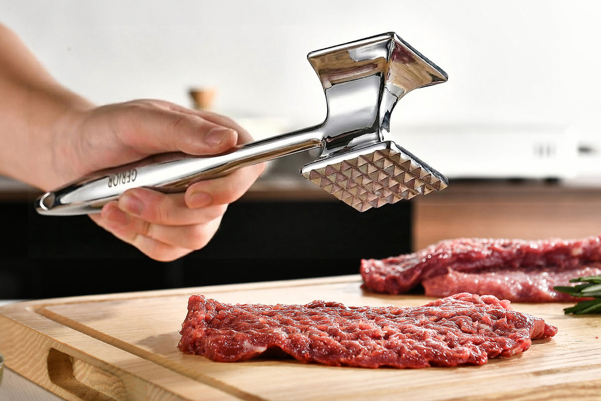 Solid stainless steel beef tenderizer hammer mallet