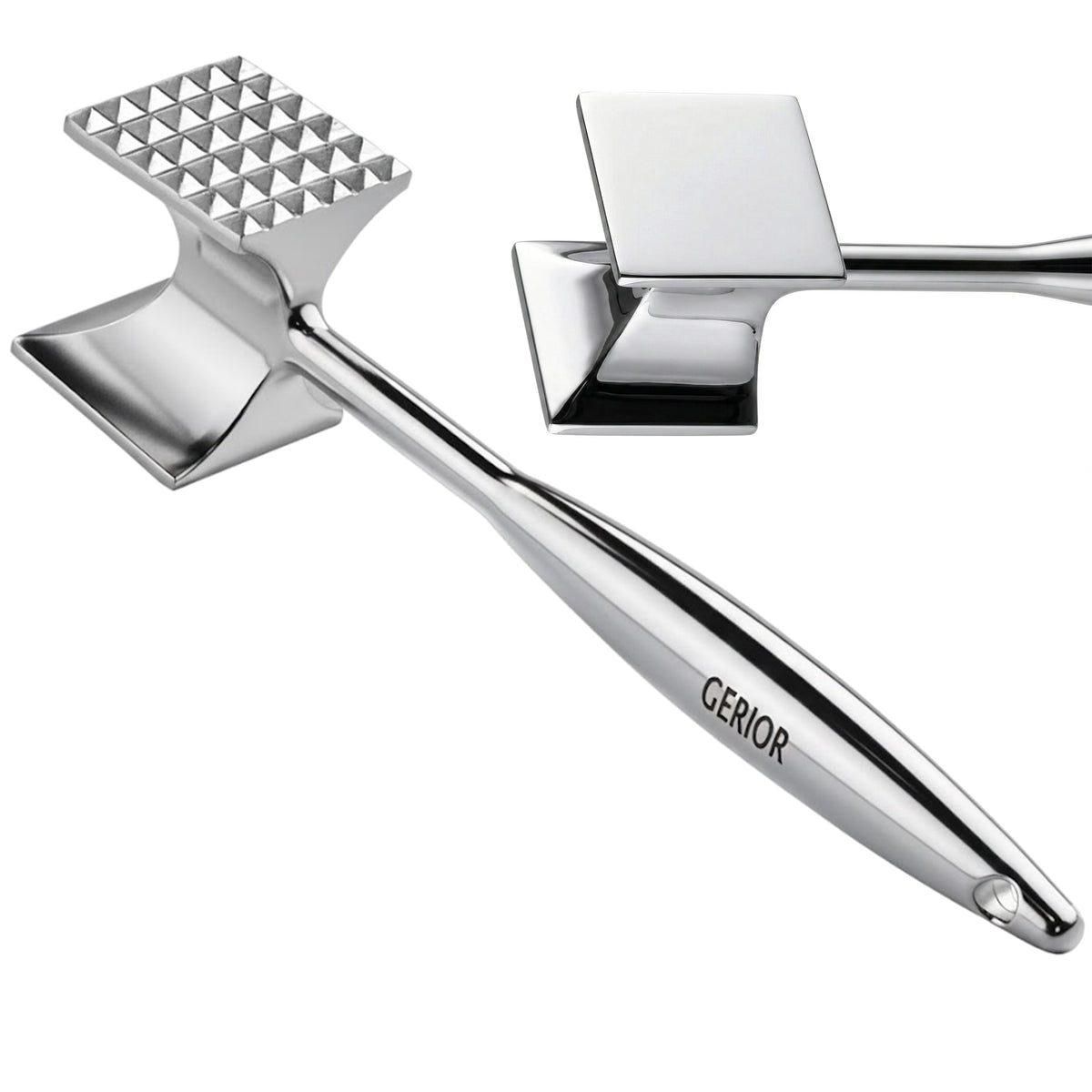 Gerior solid stainless steel meat tenderizer hammer mallet tool