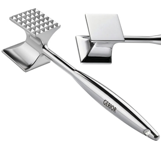 Gerior solid stainless steel meat tenderizer hammer mallet tool