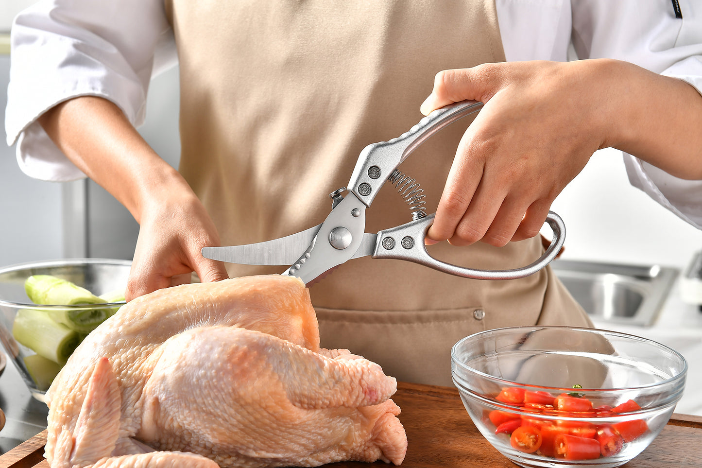 Heavy Duty Poultry Shears - Professional Kitchen Scissors - Diswasher Safe