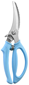 Heavy Duty Poultry Shears - Kitchen Scissors for Cutting Chicken, Poultry, Game, Meat - Chopping Vegetable - Spring Loaded - Blue