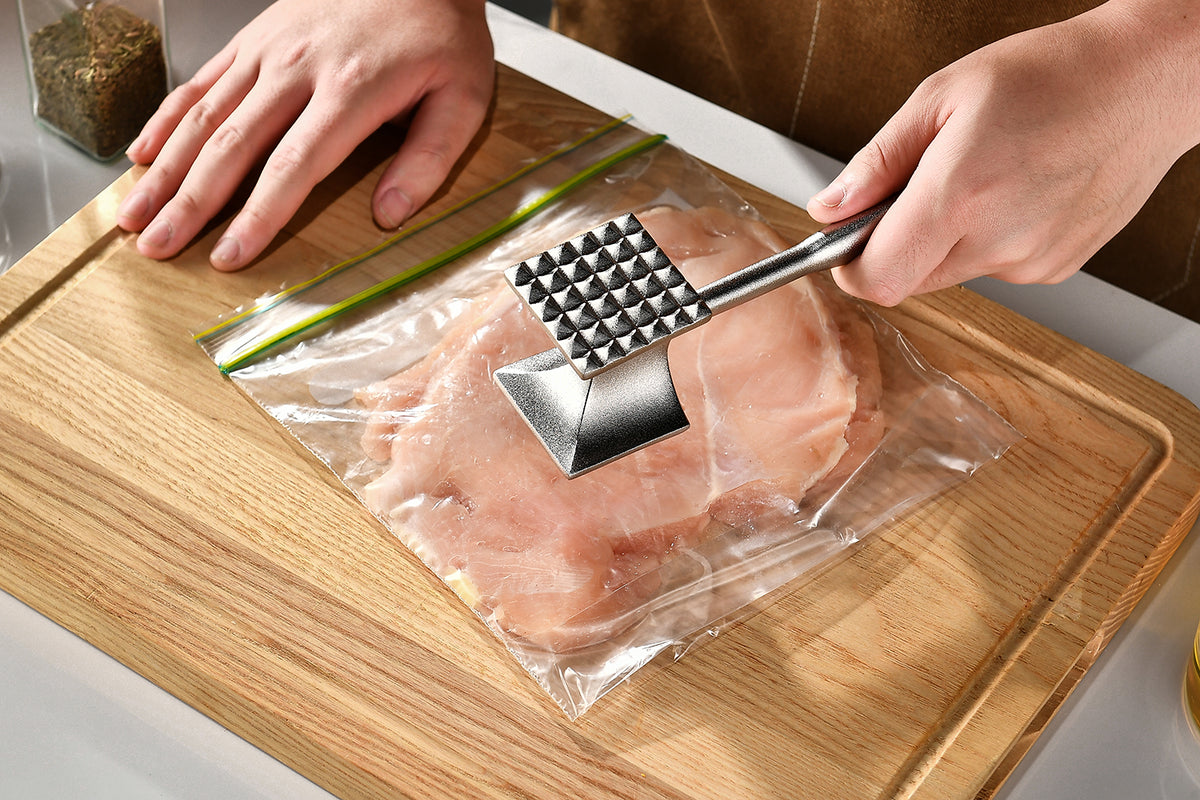 Marteau Attendrisseur De Viande En Acier Inox - Viande Plus Tendre En Quelques Coups - Ergonomique Et Polyvalent Cuisine