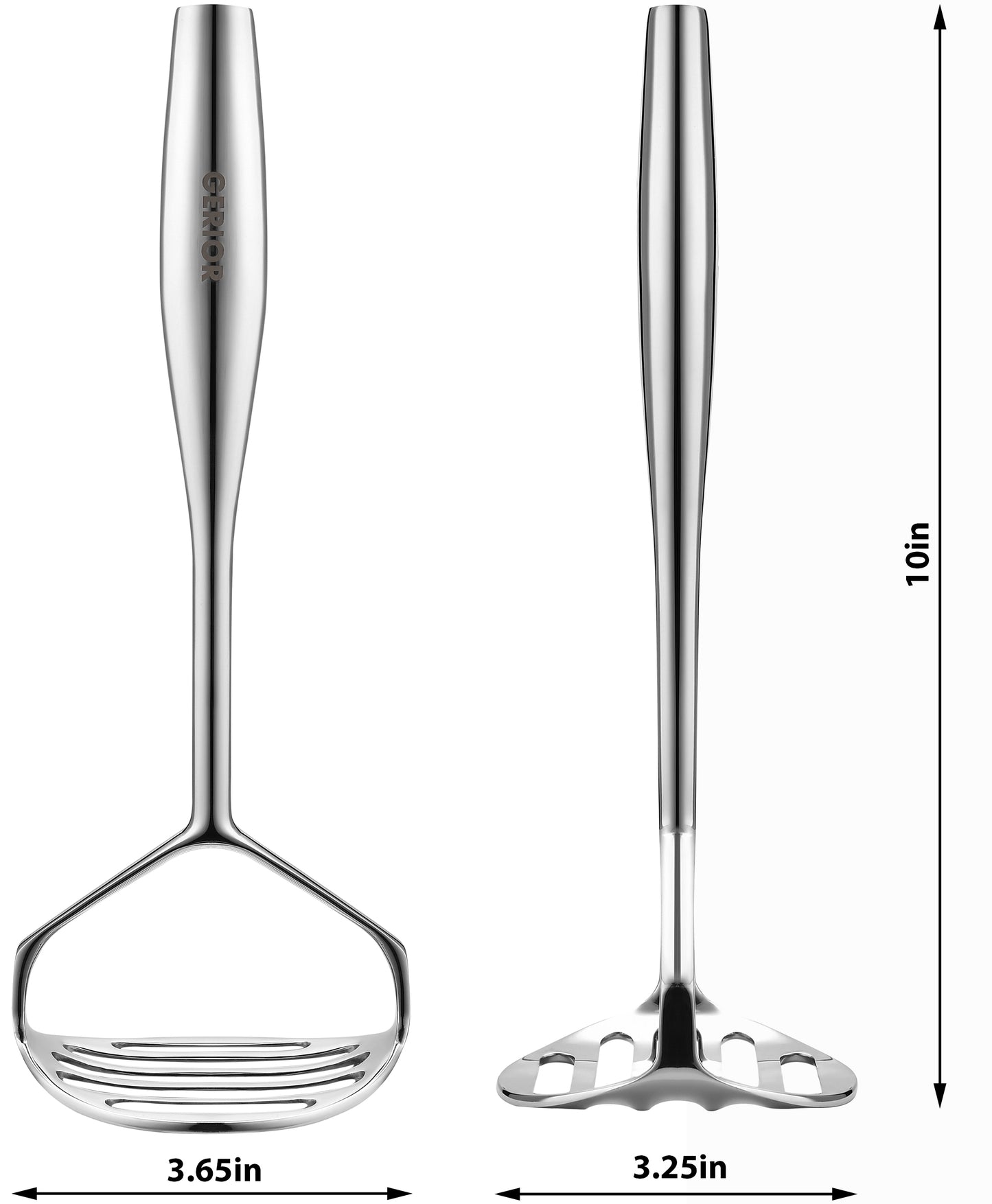Heavy Duty Potato Masher - Solid 304 Stainless Steel - Mirror Polished