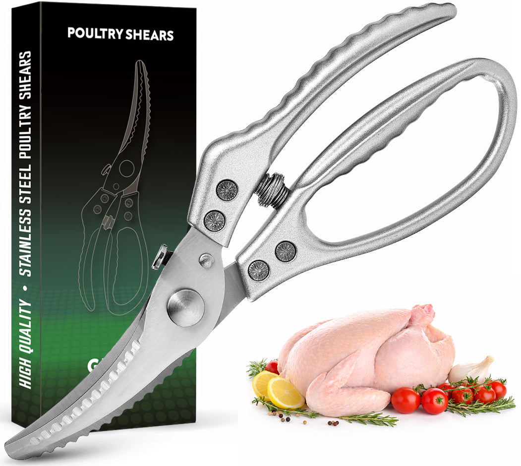 Heavy Duty Poultry Shears - Professional Kitchen Scissors - Diswasher Safe