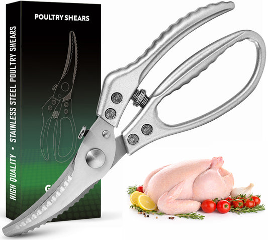 Heavy Duty Poultry Shears - Professional Kitchen Scissors - Diswasher Safe