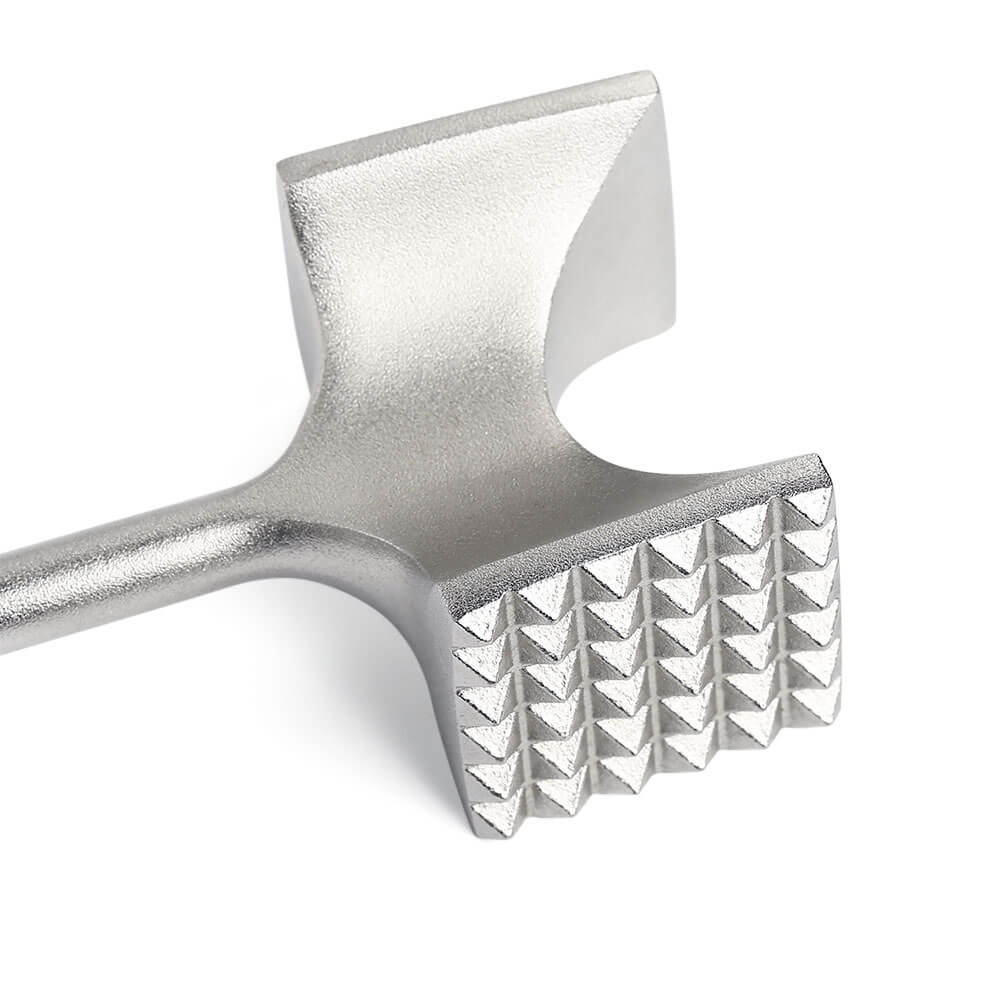 Cast Stainless Steel Meat Tenderizer - Heavy-Duty Dishwasher Safe Hammer Mallet Tool & Chicken Pounder