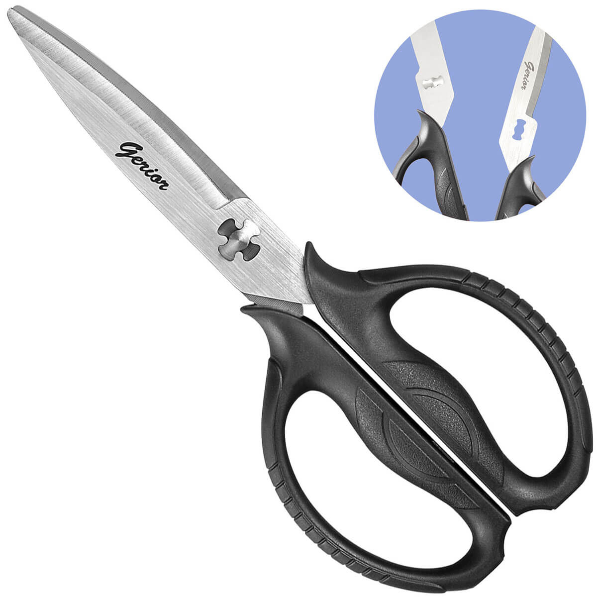 Gerior Heavy Duty Poultry Shears - Kitchen Scissors for Cutting Chicken, Poultry, Game, Meat - Chopping Vegetable - Spring Loaded