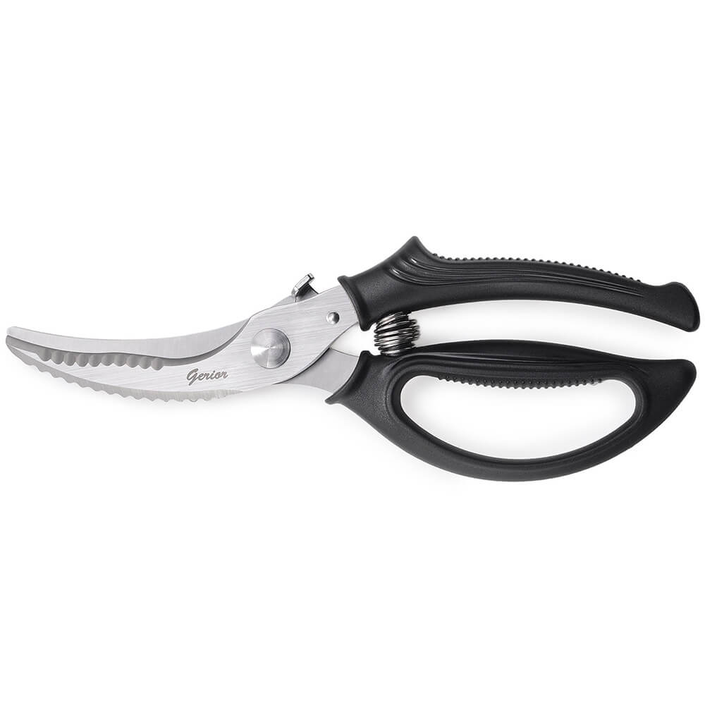 Gerior Kitchen Scissors - Heavy Duty Utility Come Apart Kitchen Shears for Chicken, Meat, Food, Vegetables - 9.25 inch Long Black & Red