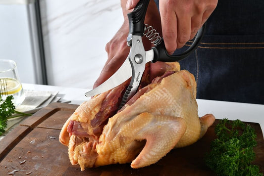Gerior spring loaded poultry shears for spatchcocking chicken and turkey